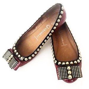 Jeffrey Campbell Dauphine Studded Red Bow Flats